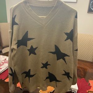 Beige with black stars sweater